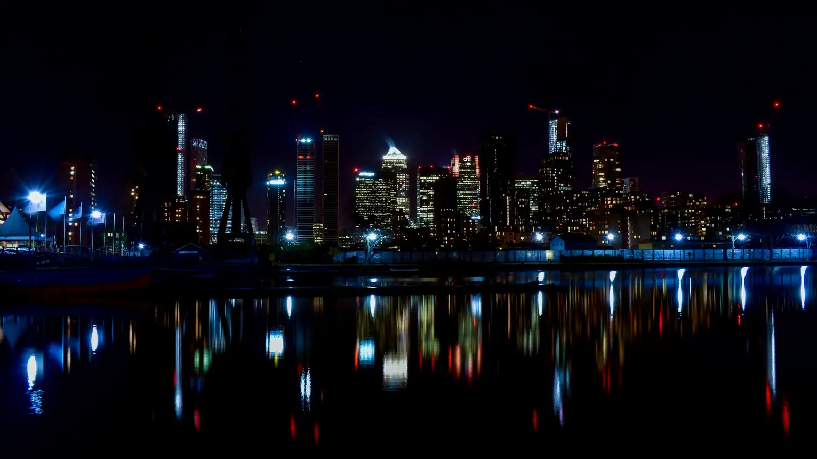 London skyline at night – every UK channel